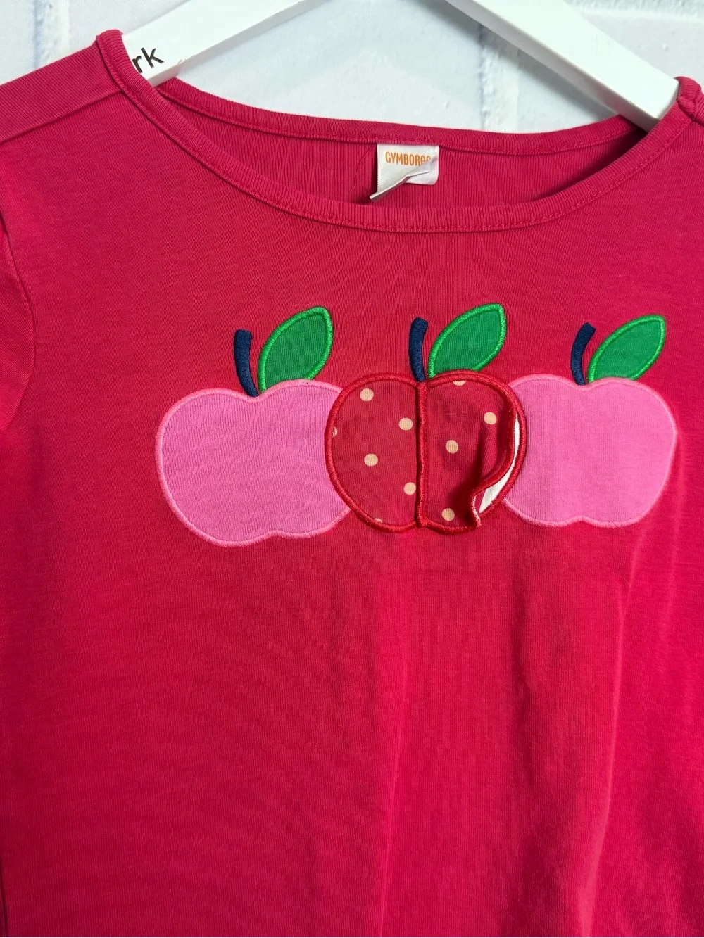 Gymboree Girls Size 8 Pink Apple Long Sleeve Top Shirt